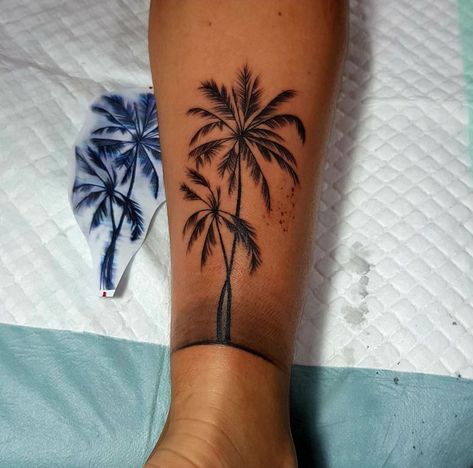 220+ Beautiful Palm Tree Tattoos Designs with Meanings (2023) - TattoosBoyGirl Palm Tree Tattoos, Sammi Jefcoate, Tree Sleeve Tattoo, Tree Sleeve, Tato Suku, Tattooed Models, Tato Jari, Palm Tattoos, Finger Tattoo Designs