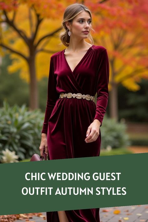 Chic Wedding Guest Outfit Autumn Styles Chic Fall Wedding Guest Outfit, Christmas Wedding Guest Outfit, Wedding Guest Winter Outfit, Chic Wedding Guest Outfit, November Wedding Guest Outfits, Outdoor Wedding Guest Dresses, Casual Fall Wedding, Classy Wedding Guest Dresses, Glamorous Wedding Hair