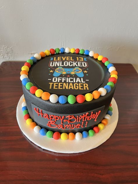 Level 13 Unlocked Cake, Video Game Birthday Cake, Game Birthday Cake, Level 13 Unlocked, Video Game Cakes, Video Game Birthday, Cake Image, Going Grey, Video Games Birthday