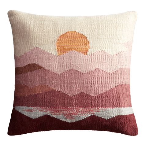 Warm Sunset Indoor Outdoor Throw Pillow - World Market Warm Sunset, Soft Throw Pillows, Outdoor Chair Cushions, Outdoor Throw Pillow, Indoor Outdoor Pillows, Toss Pillows, Outdoor Throw Pillows, World Market, Outdoor Pillows