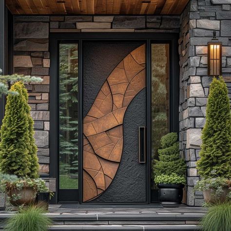 Designer Doors Modern Entrance, Home Entrance Design, Entrance Design Ideas, Modern Door Design, House Entrance Doors, Front Door Designs, Inspiring Lifestyle, House Front Door Design, Modern Entrance Door