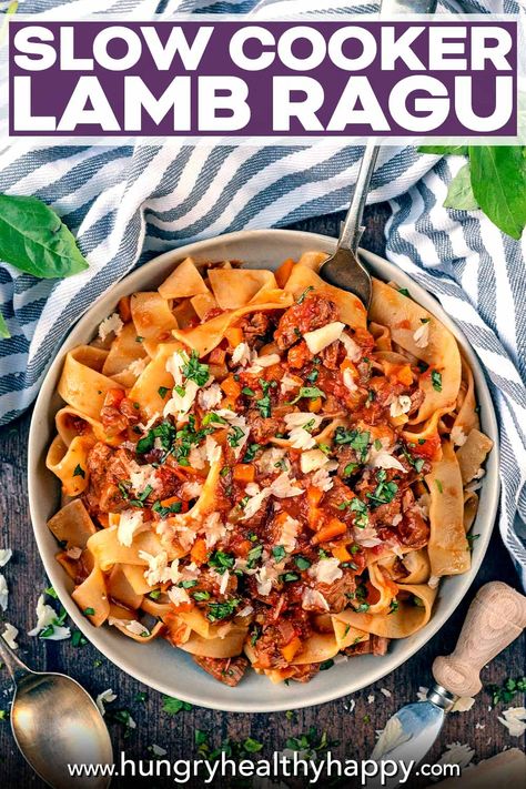 Lamb Ragu Recipe, Easter Food Ideas, Lamb Sauce, Lamb Ragu, Slow Cooker Lamb, Ragu Recipe, Quick Pasta Recipes, Italian Comfort Food, Lamb Shoulder