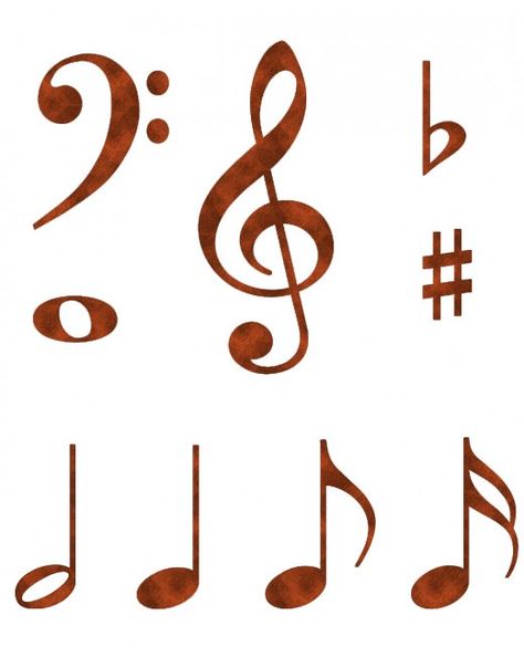 Music Notes Clip Art Musical Notes Clip Art, Notes Symbols, Music Note Party, Music Note Symbol, Notes Craft, Music Worksheets, Music Crafts, Music Symbols, Music Tattoos