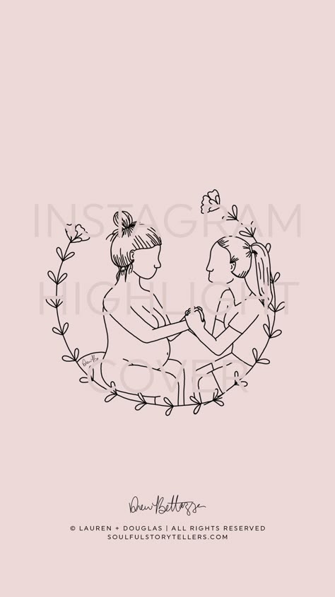 Are you a Doula or Midwife looking to use Instagram story highlights to showcase the valuable services you provide mamas-to-be? This elegant hand-drawn illustration of a birth worker such as a doula or midwife supporting an expectant woman—on a pink background—is deal for highlight categories such as: - Birth - Childbirth - Labour / Labor - Doula - Doula Support - Midwife - Antenatal Care - Antenatal Support - Encouragement - Comfort - Support #doula #doulalife #instagramhighlightcovers Instagram Highlight Cover Pink, Highlight Cover Pink, Doula Art, Doula Logo, Birth Worker, Doula Business, Birth Art, Pregnancy Art, Instagram Highlight Cover