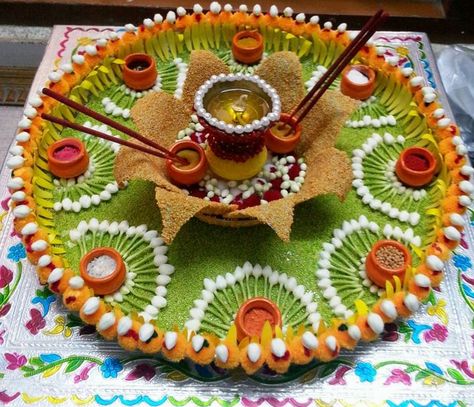 Thali Decoration Ideas For Ganpati, Aarti Thali Decoration Ideas, Arti Thali Decoration, Aarti Thali, Thali Decoration, Thali Decoration Ideas, Janmashtami Decoration, Ganapati Decoration, Diy Organizer