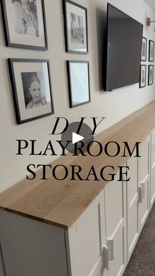 Ikea Basement Toy Storage, Brimnes Playroom Storage, Ikea Brimnes Toy Storage, Ikea Brimnes Cabinet, Brimnes Cabinet, Custom Playroom, Ikea Brimnes, Diy Playroom, Basement Playroom