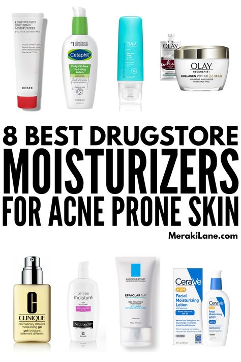 Best Drugstore Moisturizer, Skincare Recommendations, Drugstore Moisturizer, Acne Moisturizer, Hormonal Breakouts, Face Glow, Acne Skincare, Hormonal Acne, Oil Free Moisturizers