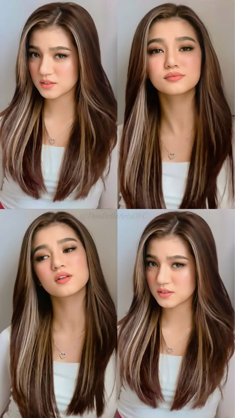 Hair Color For Morena, V Model, Korean Hair Color, Hair Style Korea, Fesyen Rambut, Hair Tips Video, Shot Hair Styles, Haircuts For Medium Hair, Long Brown Hair