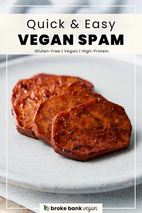 Vegan Spam, Vegan Basics, Veggie Meat, Resep Vegan, Vegan Meat Recipe, Cooking Vegan, Fit And Fabulous, Tofu Recipes Vegan, Quick Easy Vegan