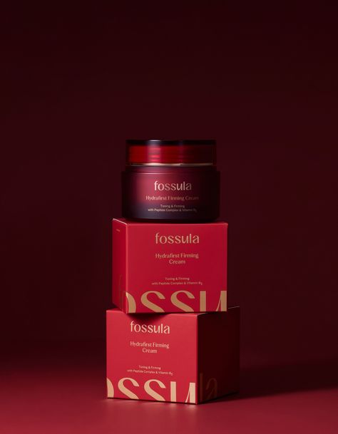 Fossula Brand Identity & Product Design on Behance Packaging Design Ideas, Easy Photography Ideas, Luxury Packaging Design, Skincare Packaging, Gifts Packaging, Typography Poster Design, Firming Cream, Packaging Labels Design, Packing Design