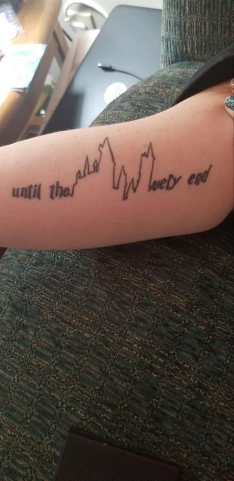 Castle Outline, Castle Tattoo, Potter Tattoo, Until The Very End, Harry Potter Tattoo, Hogwarts Castle, Hogwarts, Tattoo Quotes, Harry Potter