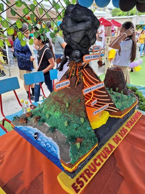 Volcano Diorama Science Projects, Volcano Display Ks2, Volcano Art Project, How To Make A Volcano, Volcano Project Ideas, Volcano Model Project, Volcano Science Fair Project, Volcano Diorama, Volcano Project For Kids