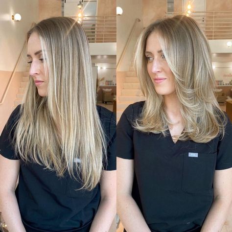 Midi Hair With Layers, Thin Hair Layers, Layered Thick Hair, Feathered Layers, Textured Haircut, Fine Straight Hair, Medium Layered Haircuts, Medium Layered Hair, Medium Length Hair With Layers