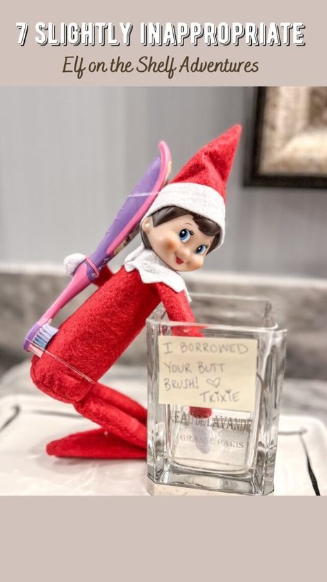 EASY & FUN ELF ON THE SHELF IDEAS FOR TODDLERS & KIDS – NAUGHTY & NICE Elf On The Shelf Cheeky, Big Kid Elf On The Shelf Ideas, Elf On The Shelf Ideas Older Children, Elf Ideas Easy Funny Older Kids, Elf On The Shelf Ideas Dirty, Super Hero Elf On The Shelf Ideas, Inappropriate Elf On The Shelf Ideas, Elf For Older Kids, Boy And Girl Elf On The Shelf Ideas