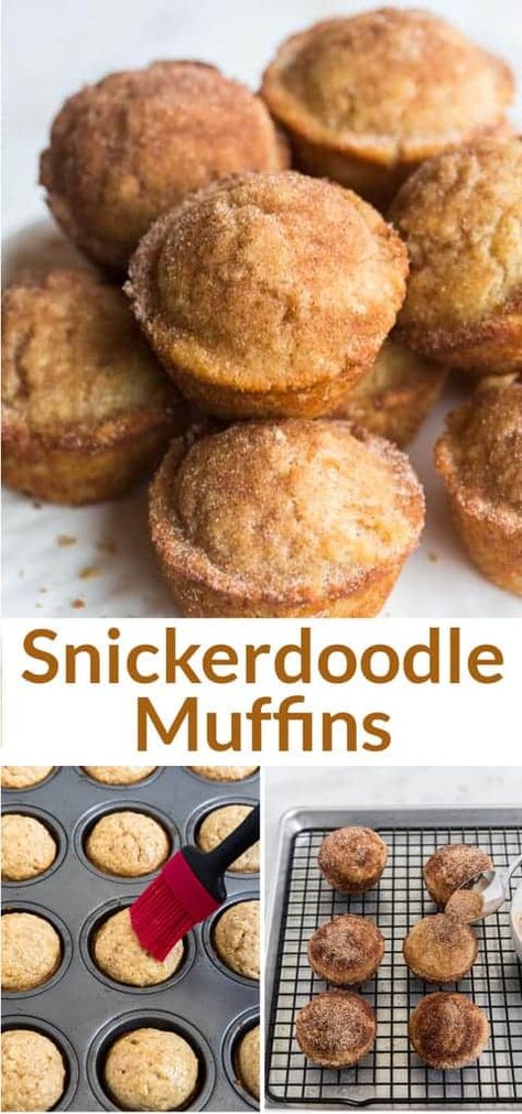 Homemade Breakfast Muffins, Coffee Bar Snacks, Snickerdoodle Muffins Recipe, Tea Muffins, Muffins Cinnamon, Cinnamon Sugar Muffins, Snickerdoodle Muffins, Homesteading Recipes, Cups Recipes