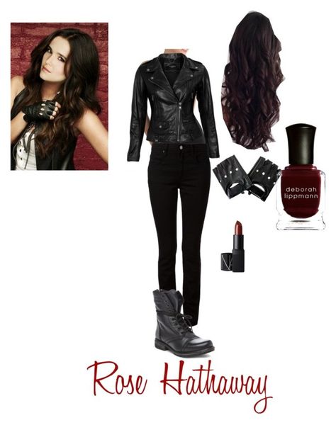 Rose Hathaway- vampire academy by bellam0914 on Polyvore featuring polyvore, fashion, style, VIPARO, T By Alexander Wang, TC Fine Intimates, Steve Madden, NARS Cosmetics and Deborah Lippmann Vampire Boots, Zoe Deutch, All Black Fits, Vampire Academy Rose, Vampire Outfits, Vampire Outfit, Hunting Outfit, Rose Hathaway, Vampire Diaries Outfits