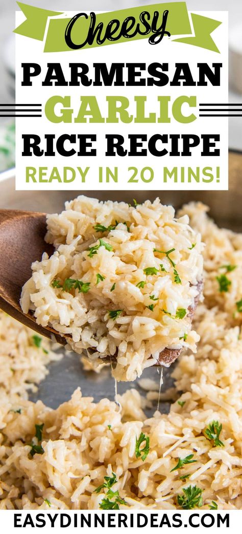 Parmesan Garlic Rice Carbohydrate Sides For Dinner, Rice Parmesan Recipe, Minute Made Rice Recipes, Healthy Rice Side Dishes For Dinner, Easy Side Dishes For Two, Garlic Parmesan Rice And Chicken, Healthy Cheesy Rice, Recipes With Minced Garlic, Gluten Free Rice Dishes Easy Recipes