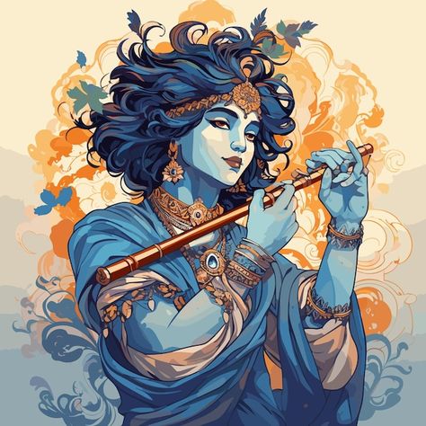 Krishna janmashtami festival birthday of... | Premium Vector #Freepik #vector #radha #lord-krishna #krishna #shri-krishna Shri Krishna Digital Art, Radha Krishna Vector Art, Shri Krishna Art, Janmashtami Sketch, Krishna Vector Art, Lord Krishna Illustration, Krishna Illustration Art, Krishna Icon, Krishna Digital Art