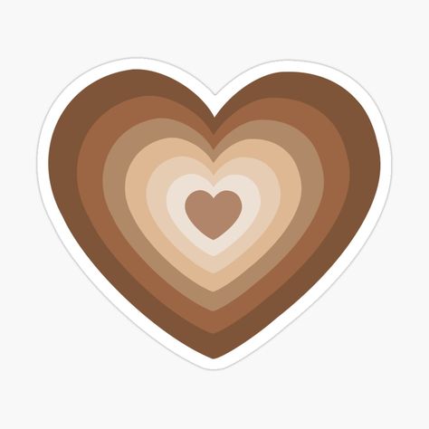 Different Shades Of Brown, 7 Layer, Coffee Heart, Sublimation Projects, Shades Of Brown, Heart Stickers, Coffee Colour, Aesthetic Stickers, School Design