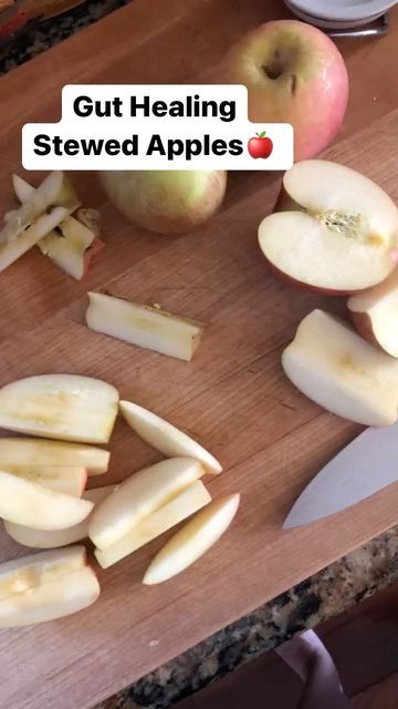 Stewed Apples For Gut Health, Boiled Apples, Happy Belly, Sauce Pan, Fall Apples, Nutrient Dense, Ground Cinnamon, Gut Health, Yummy Snacks