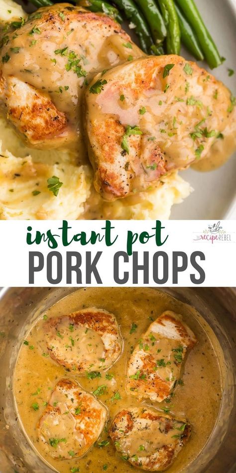 Instant Pot Boneless Pork Chops, Pork Chops With Gravy, Pressure Cooker Pork, Instant Pot Pork Chops, Pork Chops And Gravy, Pressure Cooking Recipes, Instant Pot Pasta Recipe, Instant Pot Pork, Best Instant Pot Recipe