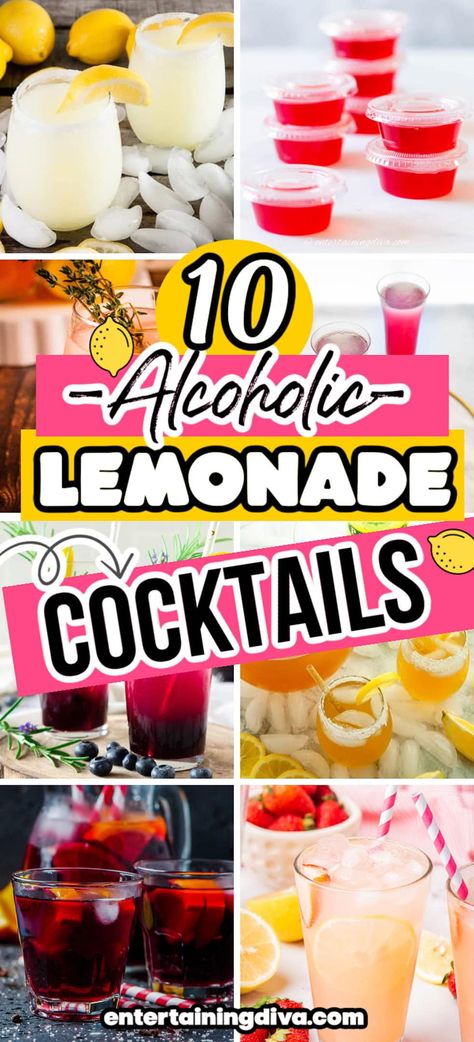 10 Easy Alcoholic Lemonade Drinks That Are Perfect for Summer | Cocktails and Jello Shots Alcohol Lemonade Drinks, Lemonade Alcohol Drinks Recipes, Lemonade Mixed Drinks Alcohol, Simply Lemonade Alcohol Drinks, Cocktails With Lemonade, Drinks With Lemonade, Lemonade Alcohol Drinks, Alcoholic Lemonade, Alcoholic Lemonade Drinks