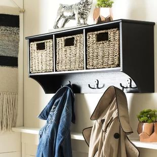 Wayfair | Wall Hooks You'll Love in 2022 Entryway Basket, Cubby Storage Bench, Wood Storage Bench, Basket Wall, Wall Rack, Basket Organization, Coat Rack Wall, Shoe Storage Cabinet, Wall Racks