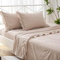 Checker Bed Sheets, Plaid Sheets, King Size Pillow Shams, Fall Bedding, King Sheets, Queen Sheets, Twin Sheets, Farmhouse Pillows, Cotton Sheets