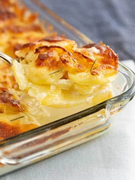 Australian Cheesy Potato Bake | Wandercooks Potato Bake Without Cream, Creamy Cheesy Potatoes, Cheesy Potato Bake, Easy Baked Potato, African Foods, Layered Potato, Potato Bake, Cheesy Potato, Sunday Recipes