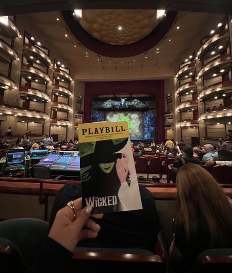 Aesthetic Broadway Pictures, Theatre Show Aesthetic, Broadway Instagram Pictures, Broadway Musicals Aesthetic, Wicked The Musical Aesthetic, Musical Theatre Lead Aesthetic, New York Aesthetic Broadway, Broadway Show Aesthetic, Broadway New York Aesthetic