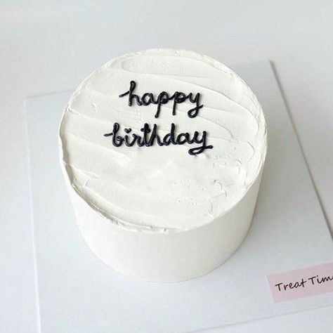 Hbd Cake Minimal, Cake Minimal, Textured Wedding Cakes, Bike Cakes, Cake For Boyfriend, White Birthday Cakes, Fondant Cake Designs, Cake Cafe, Birthday Cake Pops