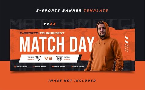 Gaming Banner Template, Gaming Tournament, Design For Social Media, Sports Team Banners, Graphic Design Styles, Team Banner, Sport Banner, Team Design, Social Post