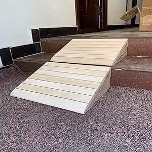 Set of 2 Stair Ramp Moving, Sturdy Wood Step Ramp for Doorways, Portable Wheelchair Threshold Ramp Entry Slope for Bikes/Car/Garage, Load 600 Lbs (Size : 80x51x20cm (31.5x20x8in)) Wheelchair Ramp Diy, Stair Ramp, Dog Ramp For Stairs, Wheelchair Ramps For Home, Wheelchair Ramp Design, Driveway Ramp, Outdoor Ramp, Shed Ramp, Wooden Ramp