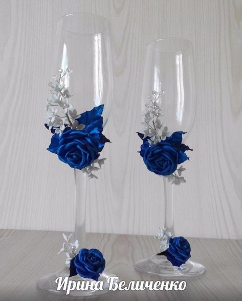 Glass Decor ideas Royal Blue And Silver Bridal Party Dresses, Royal Blue Wedding Theme Centerpieces Budget-bride.shop, Quince Wine Glasses, Royal Blue And Silver Quinceanera Decorations, Royal Blue Wedding Theme Decorations, Royal Blue Wedding Dress The Bride, Royal Blue And Silver Party Decorations, Blue Wedding Theme Color Schemes, Royal Blue Quince Cake