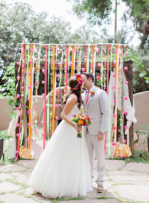 Creative Wedding Ceremony Backdrops Yarrow Wedding, Dyi Wedding, Pink Yarrow, Diy Outdoor Weddings, Wedding Backyard Reception, Wedding Decorations On A Budget, Scottsdale Wedding, All White Wedding, Wedding Ceremony Backdrop