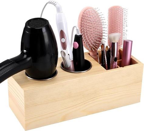 Amazon.com: Hair Dryer Countertop Holder, Hair Tool Organizer Wall Mount, Blow Dryer Holder Cabinet Door Organizer, Bathroom Countertop Blow Dryer Holder and Curling Iron Holder (Cedar Wood, Log Color) : Home & Kitchen Hair Products Storage Ideas, Hot Tools Organization, Diy Hair Tool Organizer, Hair Tool Storage, Cabinet Door Organizer, Hair Dryer Organizer, Hairdryer Holder, Curling Iron Holder, Blow Dryer Holder