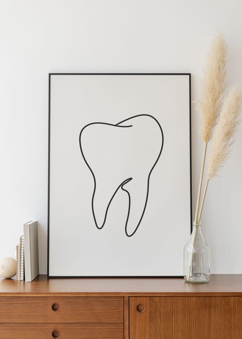 Minimalist Dentist Line Art, Digital Download, Teeth Tooth Outline Drawing, Office Print, Dental Clinic Printable, Simple Sketch, Decoration Tooth Drawing Simple, Tooth Sketch Art, Dental Line Art, Tooth Drawing, Dental Frame Art, Tooth Outline, Dental Drawings Art Prints, Dental Wall Art, Teeth Drawing