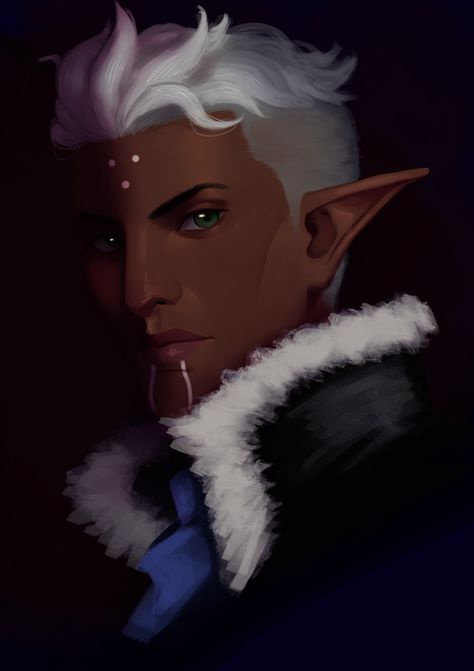 digital portrait art male elf from dragon age 2, bioware Portrait Art Male, Fenris Dragon Age, Dragon Age Elf, Dnd Monk, Male Elf, Art Male, Art Dragon, Dragon Age 2, Digital Portrait Art