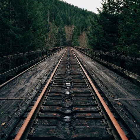 Railroad Aesthetic, Aesthetic Train, Mountains Aesthetic, Story Setting, The Mountains Are Calling, Dusk To Dawn, Walk In The Woods, Train Tracks, Art Techniques