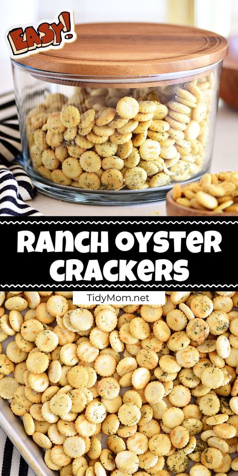 Ranch Crackers Recipe, Oyster Cracker Snack, Oyster Crackers Recipe, Seasoned Oyster Crackers, Ranch Oyster Crackers, Ranch Crackers, Seasoned Crackers, Homemade Cheese Crackers, Zesty Ranch