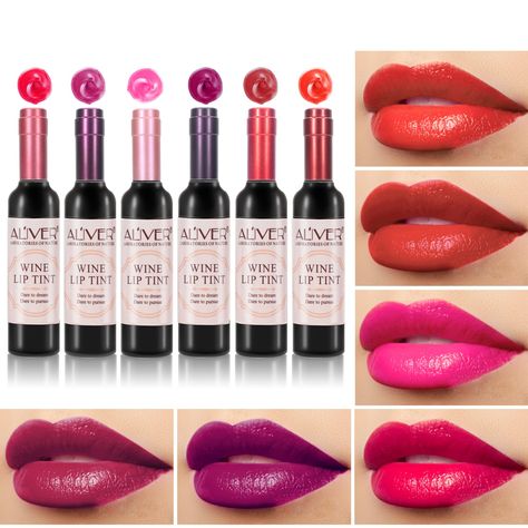 Wine Lip Tint, Unique Packaging Design, Wine Lipstick, Wine Lips, Lip Stains, Matte Lipstick Set, Cosmetic Logo, Lip Gloss Colors, Lipstick Matte