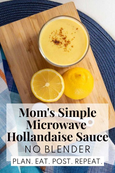 Holindaise Sauce, Microwave Hollandaise Sauce, Red Pepper Dressing, Hollandaise Recipe, Pepper Dressing, Recipe For Hollandaise Sauce, Easy Baked Ziti, Savory Crepes, Meatless Main Dishes