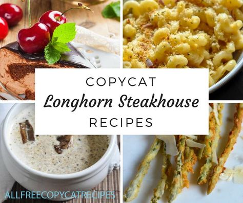 From their iconic Parmesan crusted chicken and juicy steak to their famous chocolate mousse cake, these 7 Copycat Longhorn Steakhouse Recipes are the best of the best from this world-famous restaurant. Longhorn Recipes, Longhorn Copycat Recipes, Chopped Steak Recipes, Longhorn Steakhouse Recipes, Copycat Longhorn, Texas Recipes, Steakhouse Recipes, Dessert Soup, Longhorn Steakhouse