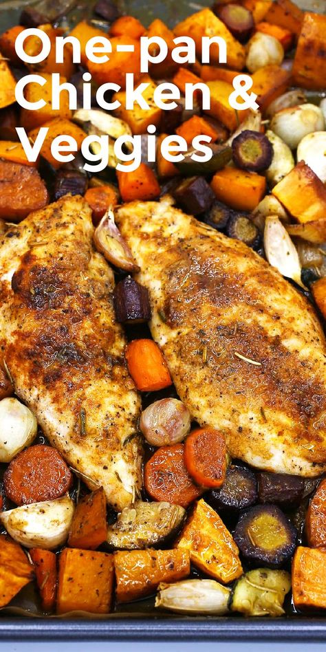 Roast Chicken Breast And Vegetables, Baked Skinless Chicken Breast, Baked Chicken With Vegetables, Baked Chicken And Veggies, Pan Chicken And Veggies, Pan Roasted Chicken Breast, Chicken And Vegetable Bake, Pan Chicken Breast, Vegetable Bake Recipes