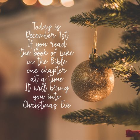 Today is December 1st. If you read the book of Luke in the Bible one chapter at a time, it will bring you into Christmas Eve.🎄🌟✨♥️ … #december1st #bookofluke #bible #truestoryofchristmas #jesus #jesusisking #kingofkings December 1st Prayer, Christmas Eve Bible Verse, December 1 Quotes, December 1st Quotes, Christian Christmas Quotes, Book Of Luke, Prayer Breakfast, Grow Your Faith, Christmas Bible Verses