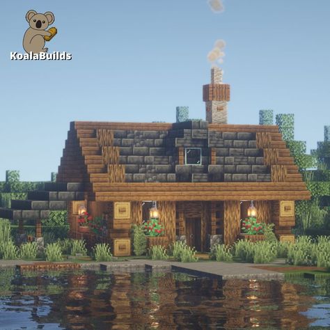 Cute Starter Minecraft Houses, Minecraft Houses Deep Slate, Simple Minecraft Starter Houses, Small Starter House Minecraft, Small Minecraft Houses Simple, Minecraft Tiny House Ideas, Basic Minecraft Houses, Cute Minecraft Starter House, Simple Cute Minecraft Houses