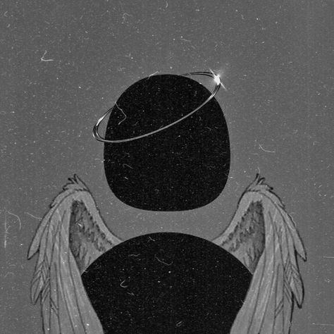 Angel, Moon, Black And White, White, Black