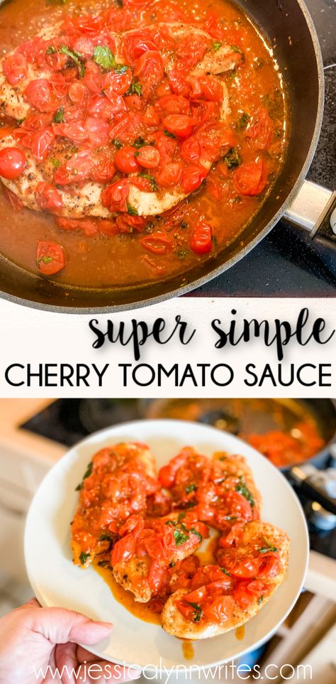 Tomato Sauce Made With Cherry Tomatoes, Cherry Tomatoes Sauce Recipes, Pasta Sauce From Cherry Tomatoes, Fresh Cherry Tomato Sauce, Spaghetti Sauce From Cherry Tomatoes, Tomato Sauce From Cherry Tomatoes, Fresh Tomato Sauce For Pasta, Fresh Tomato Recipes Sauces, Sauteed Tomatoes Recipes