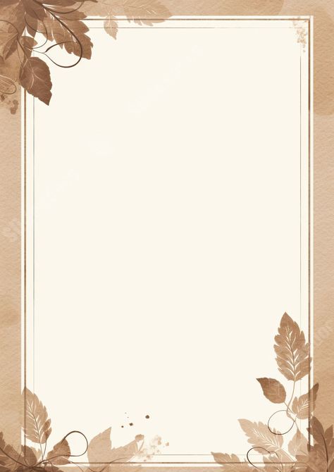 frame leaf watercolour Vintage Border Designs For Projects, Printable Frames And Borders, Cute Wallpapers For Android, Cover Layout, Printable Border, Background Border, Beautiful Borders, Printable Frames, Framed Leaves