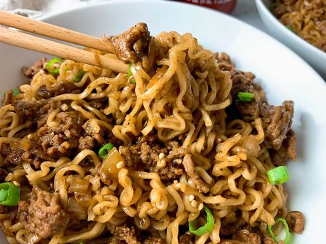 Ground Beef Ramen Hamburger Ramen Noodle Skillet Supper, Ground Beef Teriyaki Ramen, Ramen Noodle With Ground Beef, Asian Beef Recipes Ground, Ground Beef Ramen Skillet 12 Tomatoes, Ramen Noodles And Ground Beef, Ground Beef And Ramen Noodles, Hamburger Ramen Noodle Recipes, Ground Beef Ramen Skillet